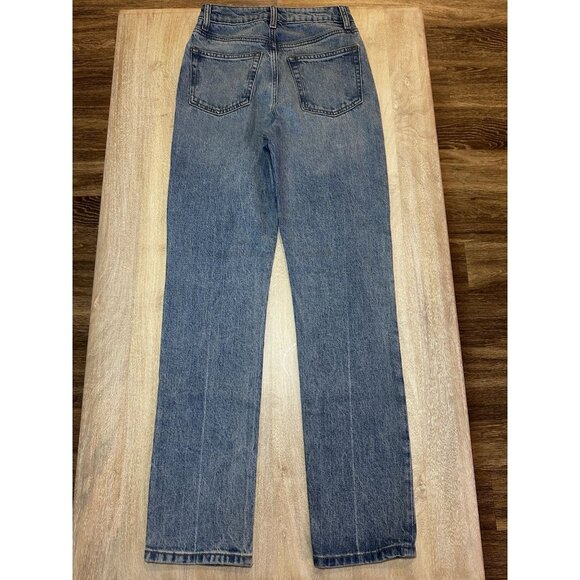 Reformation Liza Ultra High Rise Straight Jeans Malta Medium Wash Size 25 - Picture 7 of 7